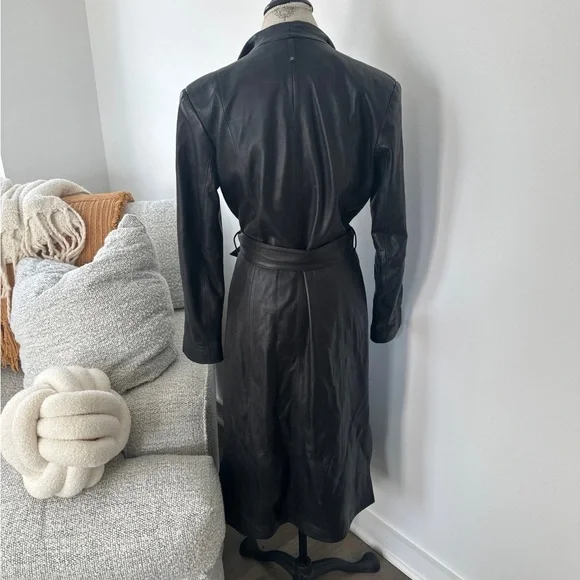 Mackage ‘Selena’ black lamb leather trench coat - Picture 6 of 7